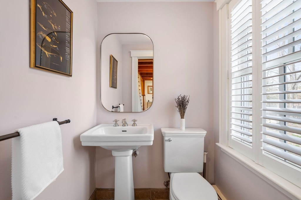 5 Maple Street Sherborn, MA 01770 - Photo 18 of 34 a bathroom with a sink toilet and a mirror