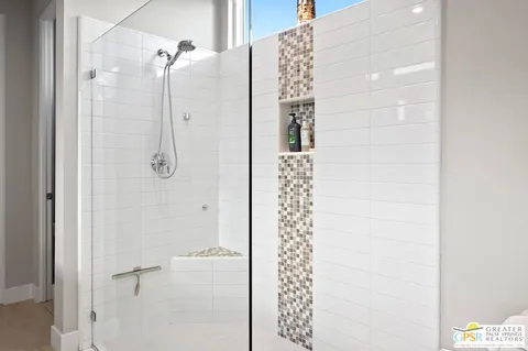 a bathroom with a shower