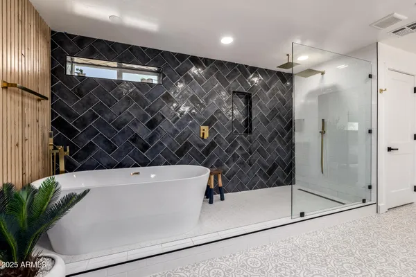 a view of yard with swimming pool and green space