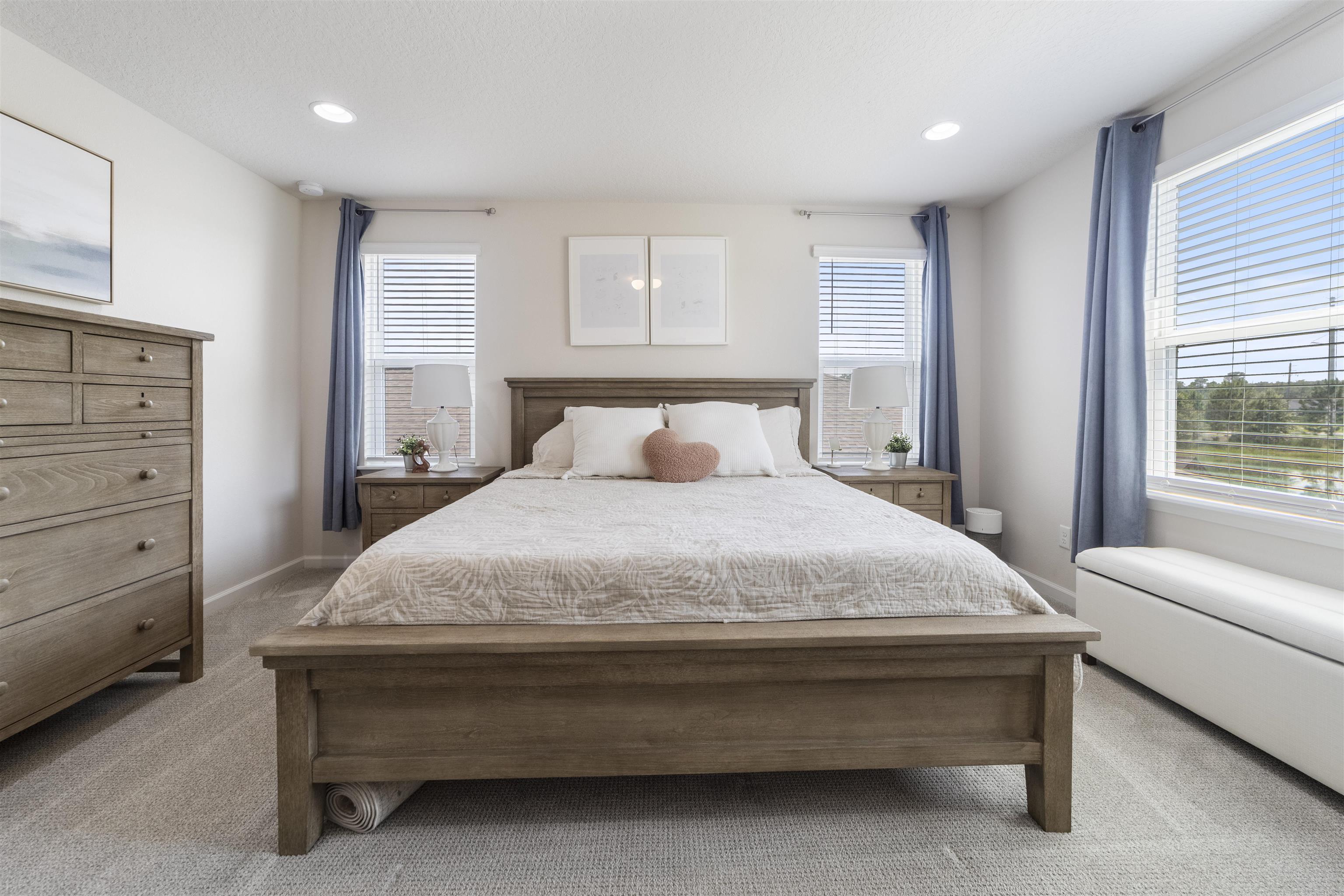 91 Pepperpike Way Street St. Augustine, FL 32092 - Photo 40 of 79 Bedroom with carpet flooring, multiple windows, and recessed lighting