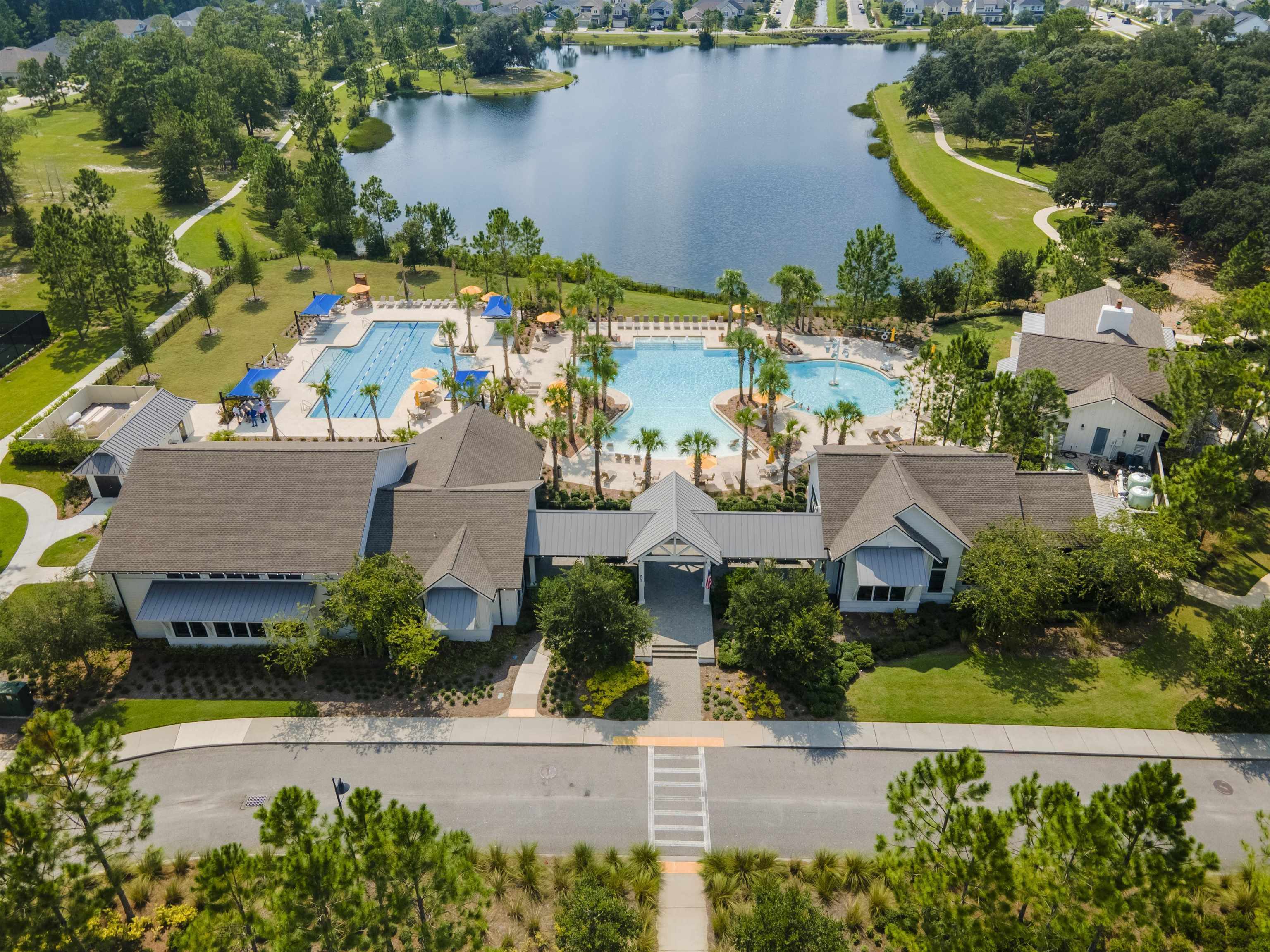 91 Pepperpike Way Street St. Augustine, FL 32092 - Photo 72 of 79 an aerial view of a house with a lake view