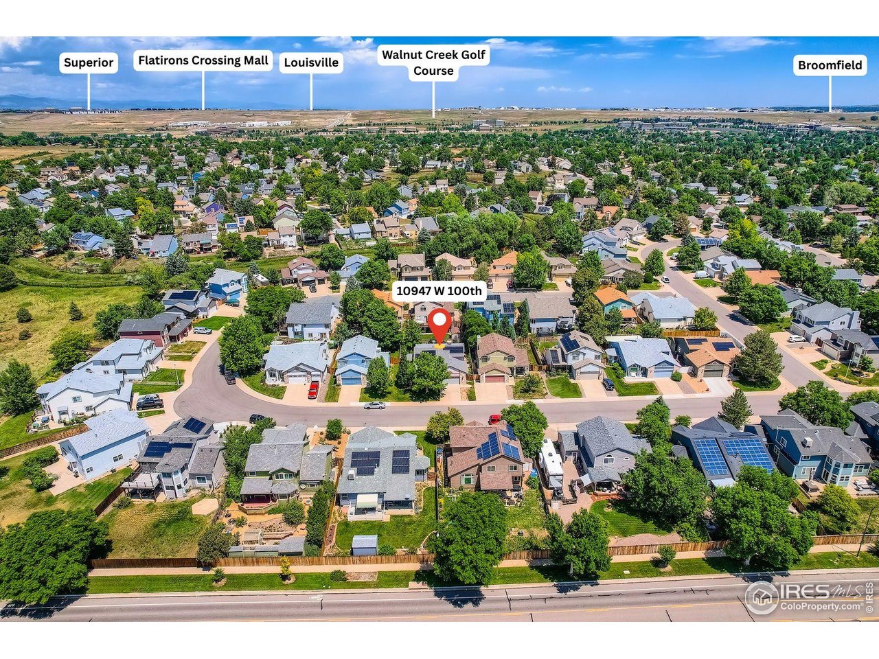 10947 West 100th Drive Broomfield, CO 80021 - Photo 31 of 38 an aerial view of city and lake