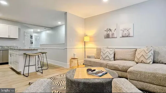 a living room with furniture