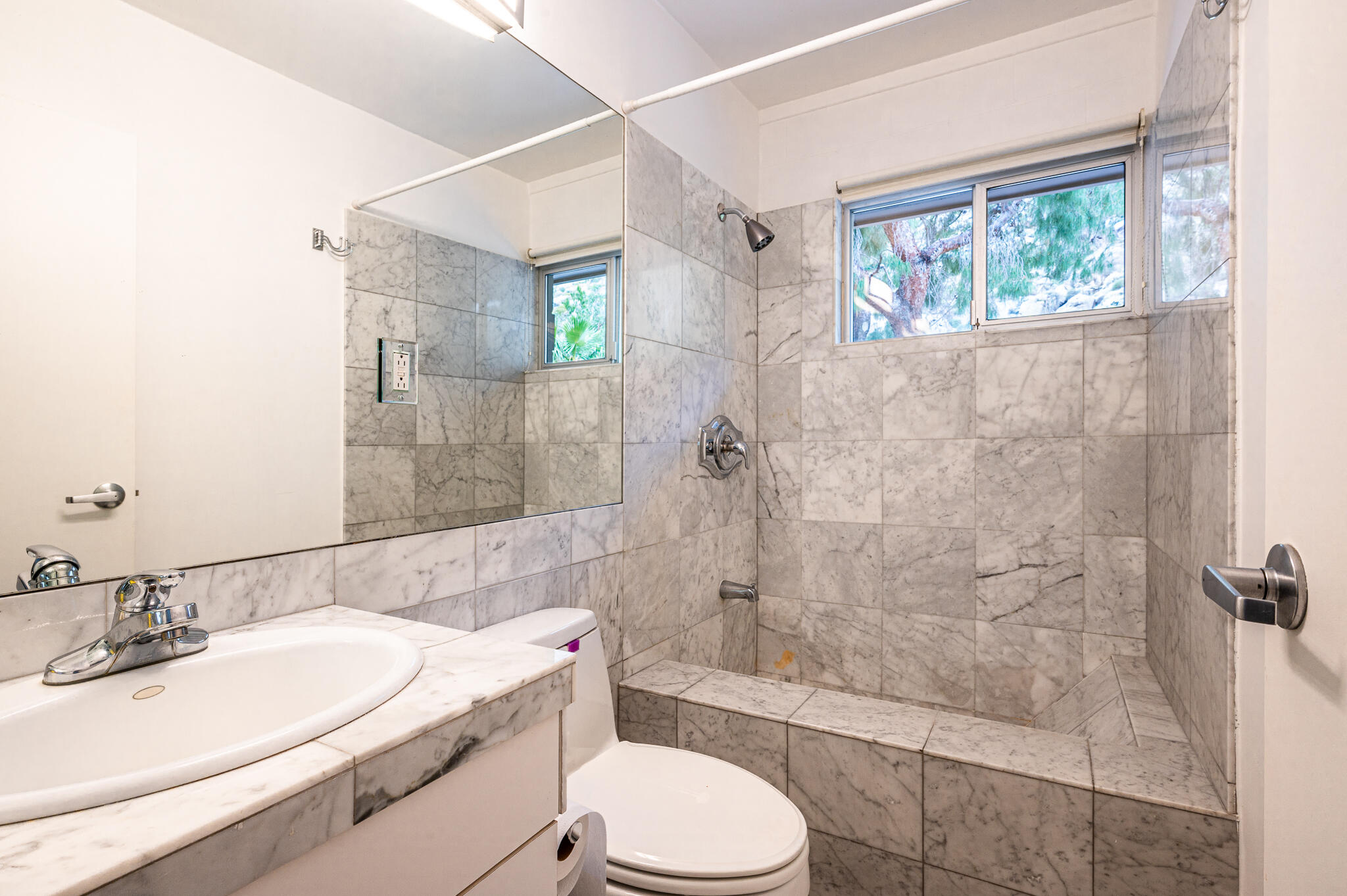 15971 Snowcreek Canyon Road Whitewater, CA 92282 - Photo 18 of 45 a bathroom with a sink toilet and shower