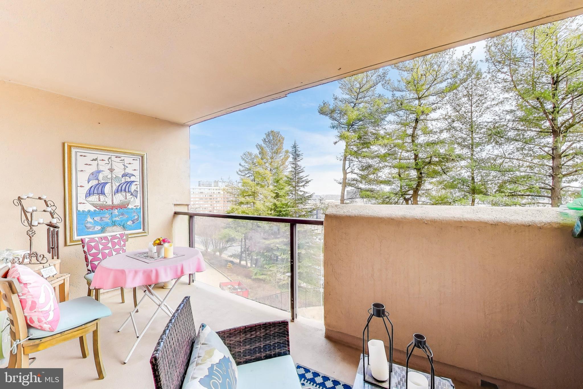1101 South Arlington Ridge Road, Unit 305 Arlington, VA 22202 - Photo 6 of 51 Balcony with treelined views