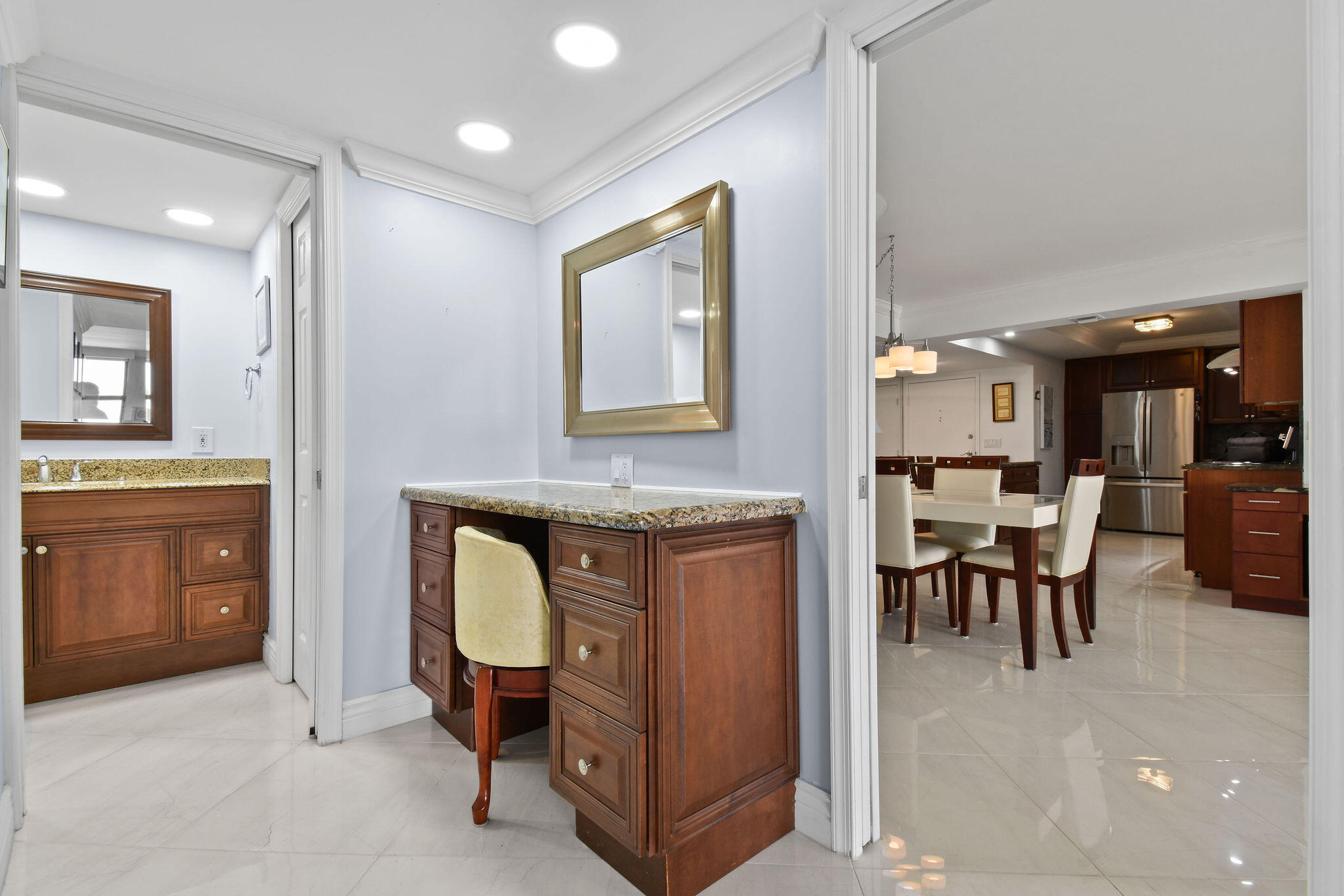 3460 South Ocean Boulevard, Unit 5100 Palm Beach, FL 33480 - Photo 11 of 42 a view of kitchen with furniture and chandelier