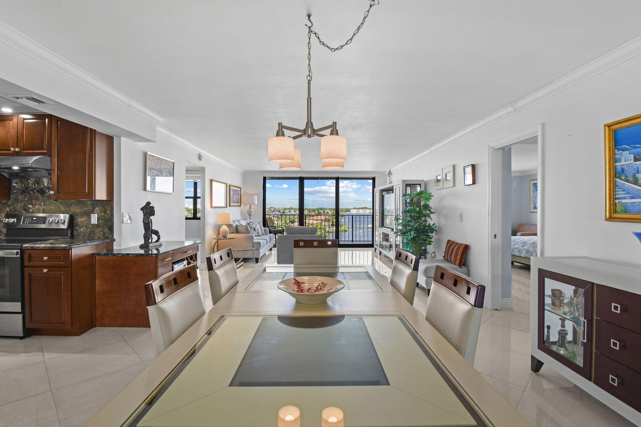 3460 South Ocean Boulevard, Unit 5100 Palm Beach, FL 33480 - Photo 5 of 42 a view of a dining room with furniture window and wooden floor