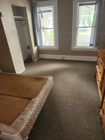 a view of a furniture in an empty room