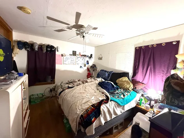 a bed room with a bed and a couch