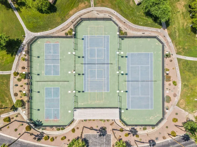 an aerial view of a house