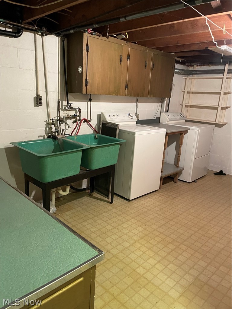 3025 Killian Road Uniontown, OH 44685 - Photo 13 of 23 Laundry area with washer and dryer and light floors