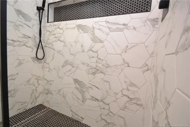 a close up of a shower