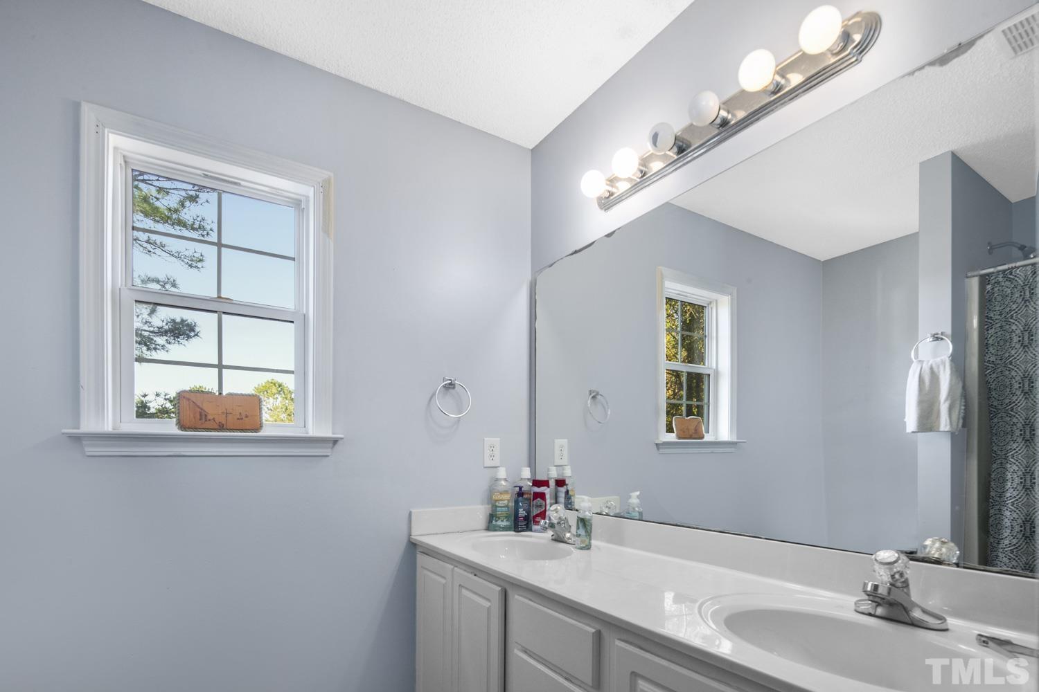 476 Saddle Ridge Drive Willow Spring, NC 27592 - Photo 24 of 30 a bathroom with a sink vanity and a mirror
