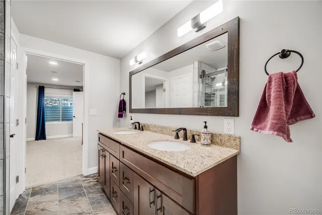 a view of balcony with wooden floor