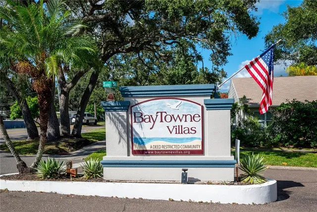 a view of a building with a patio