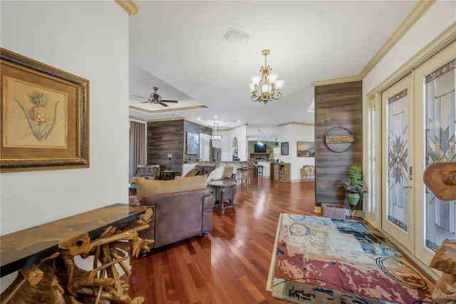 a living room with furniture