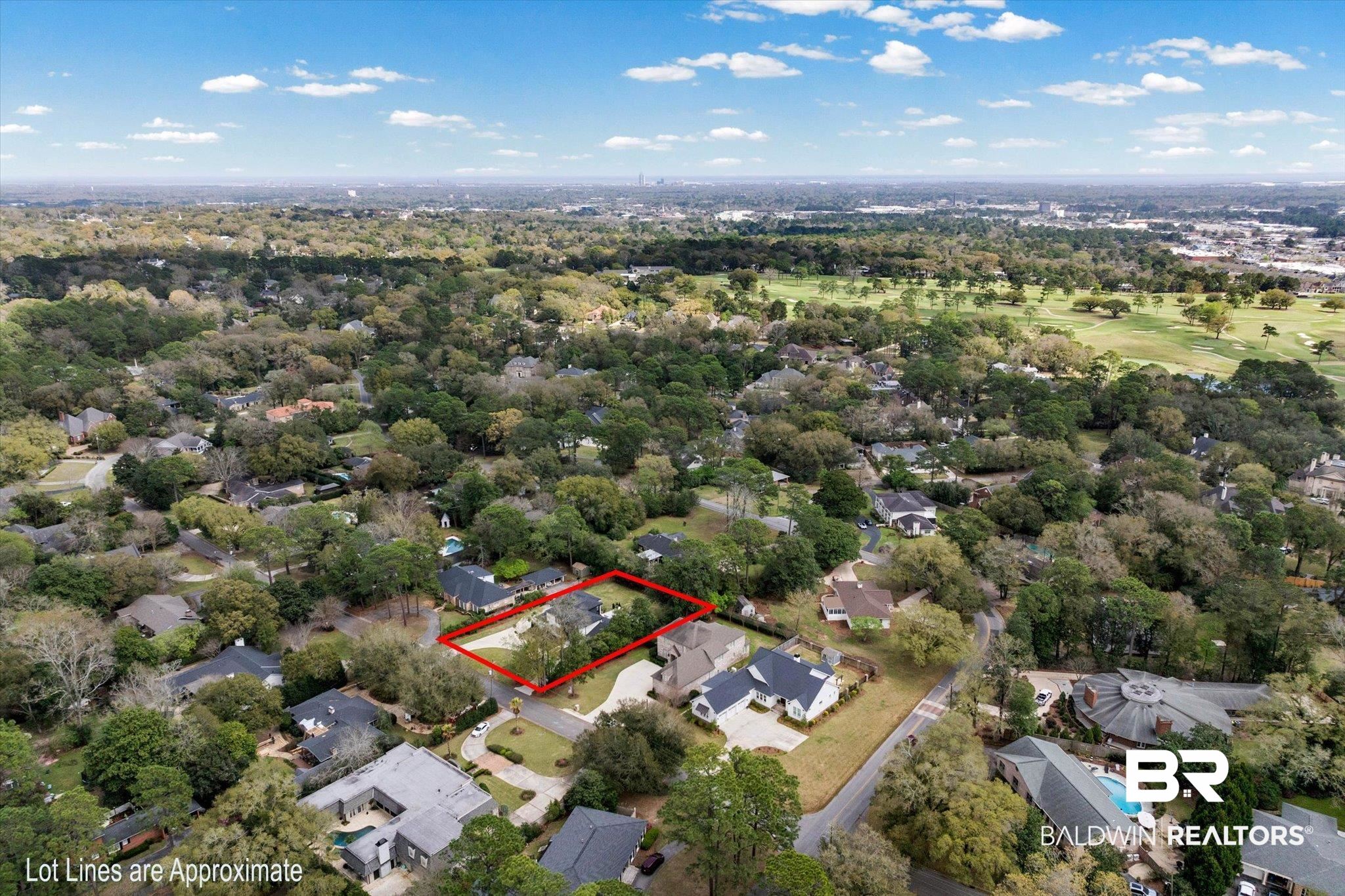 69 Jordan Lane Mobile, AL 36608 - Photo 51 of 57 Aerial perspective of suburban area featuring property parcel outlined