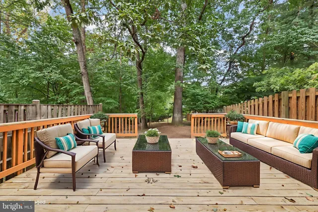 a view of a chair and tables