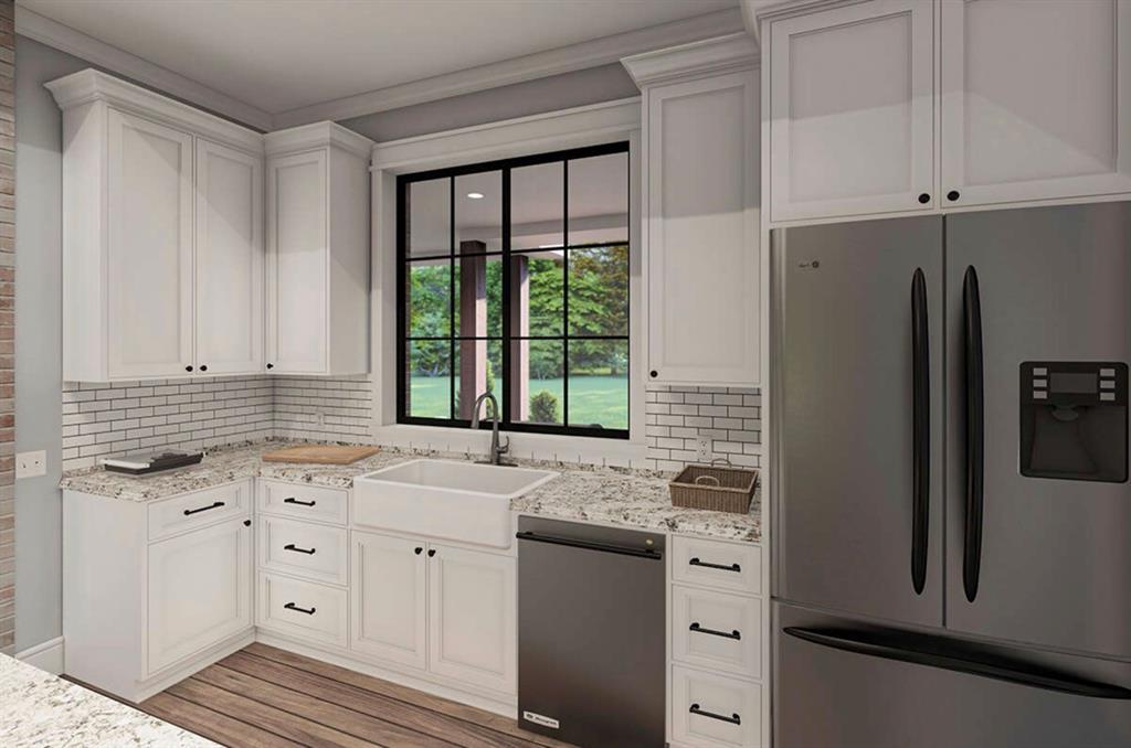 3451 Jasper Tbd County Road Paradise, TX 76073 - Photo 6 of 14 a kitchen with granite countertop white cabinets and refrigerator