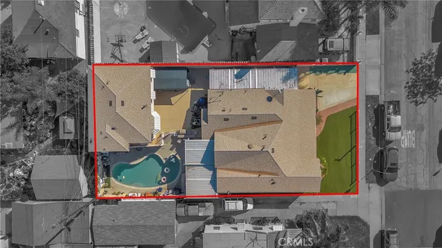 an aerial view of a city