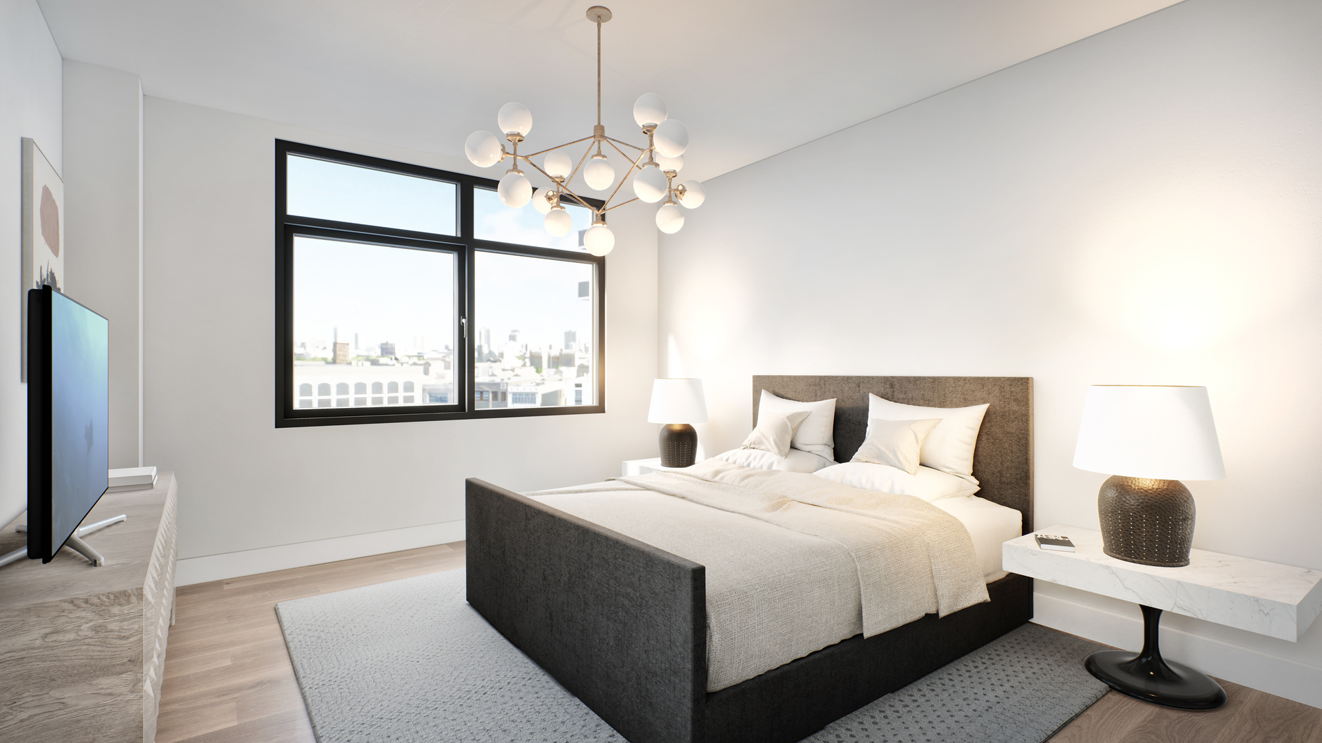 1648 West Division Street, Unit 307 Chicago, IL 60622 - Photo 13 of 20 a bedroom with a bed and a large window