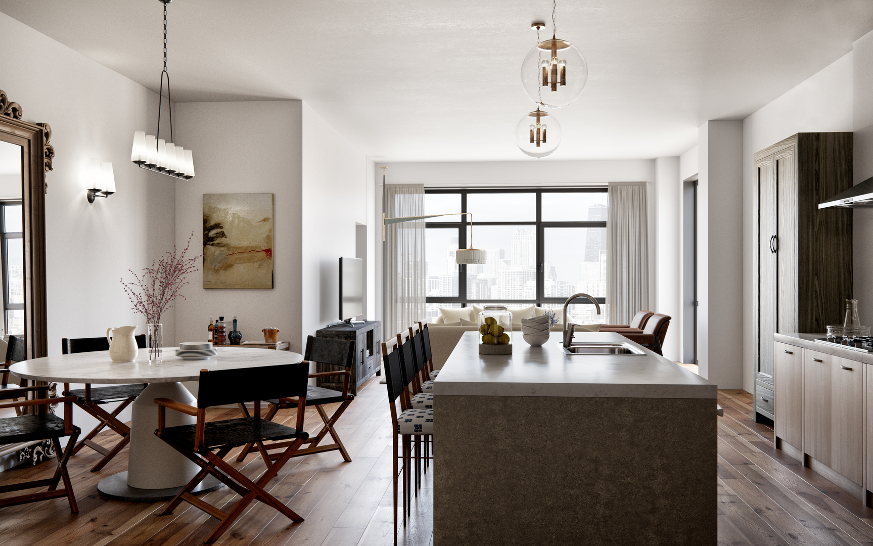 1648 West Division Street, Unit 307 Chicago, IL 60622 - Photo 6 of 20 a view of a dining room with furniture window and outside view