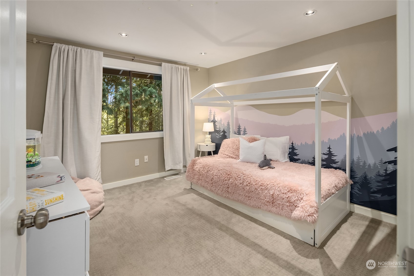 6322 Lariat Loop Bainbridge Island, WA 98110 - Photo 29 of 40 a bedroom with a bed and a window