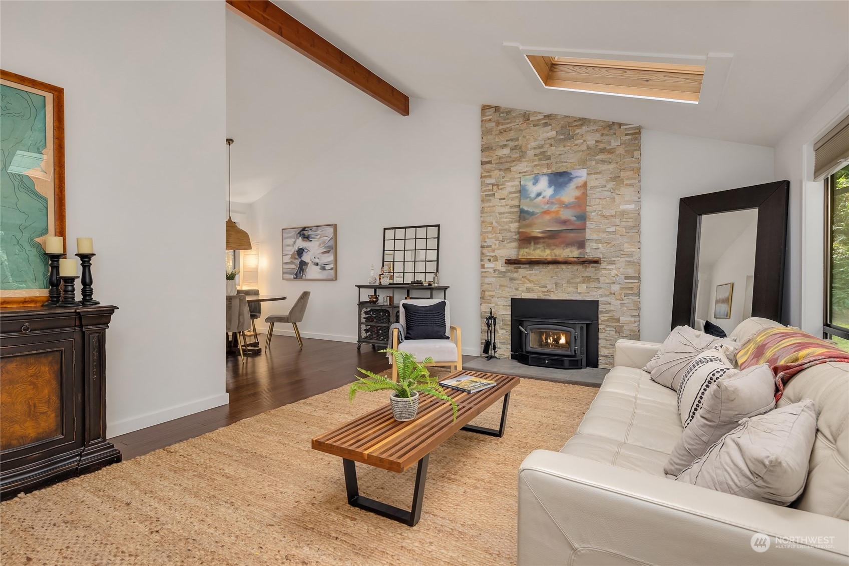 6322 Lariat Loop Bainbridge Island, WA 98110 - Photo 6 of 40 a living room with furniture and a fireplace