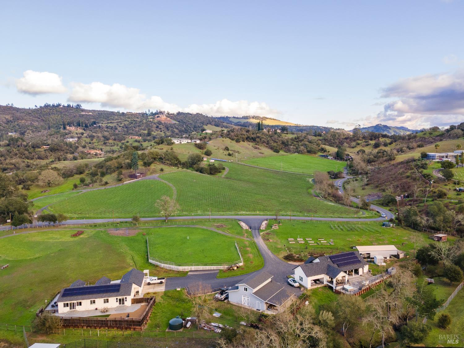 Stunning views of the hills and vineyards in every direction.