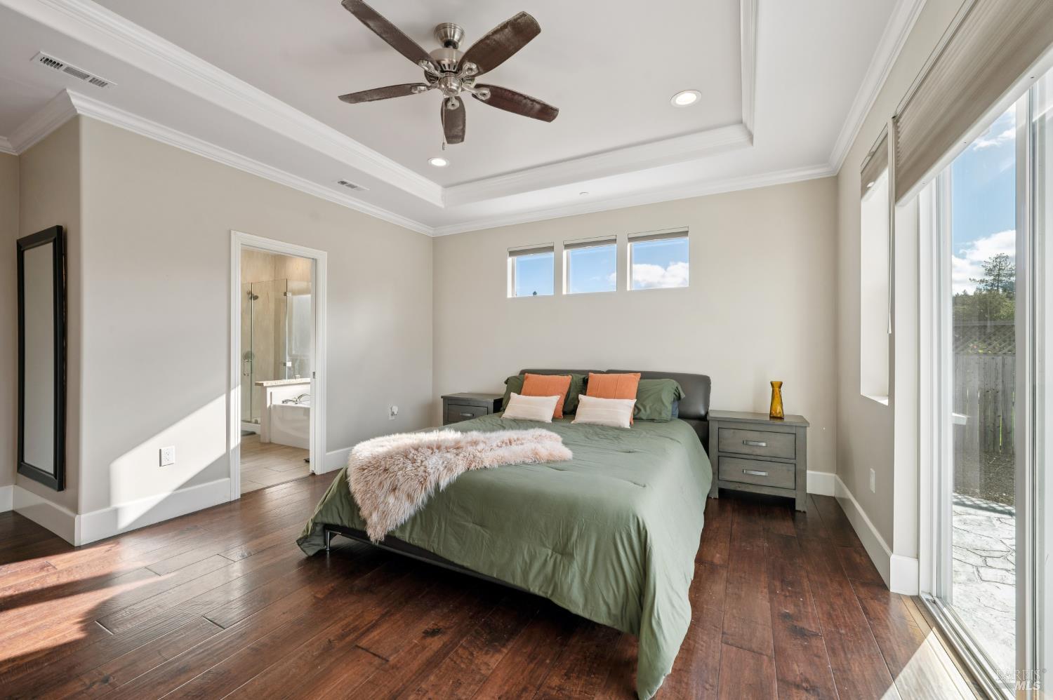 1840-1850 Riebli Road Santa Rosa, CA 95404 - Photo 33 of 71 a bedroom with a bed and a chandelier