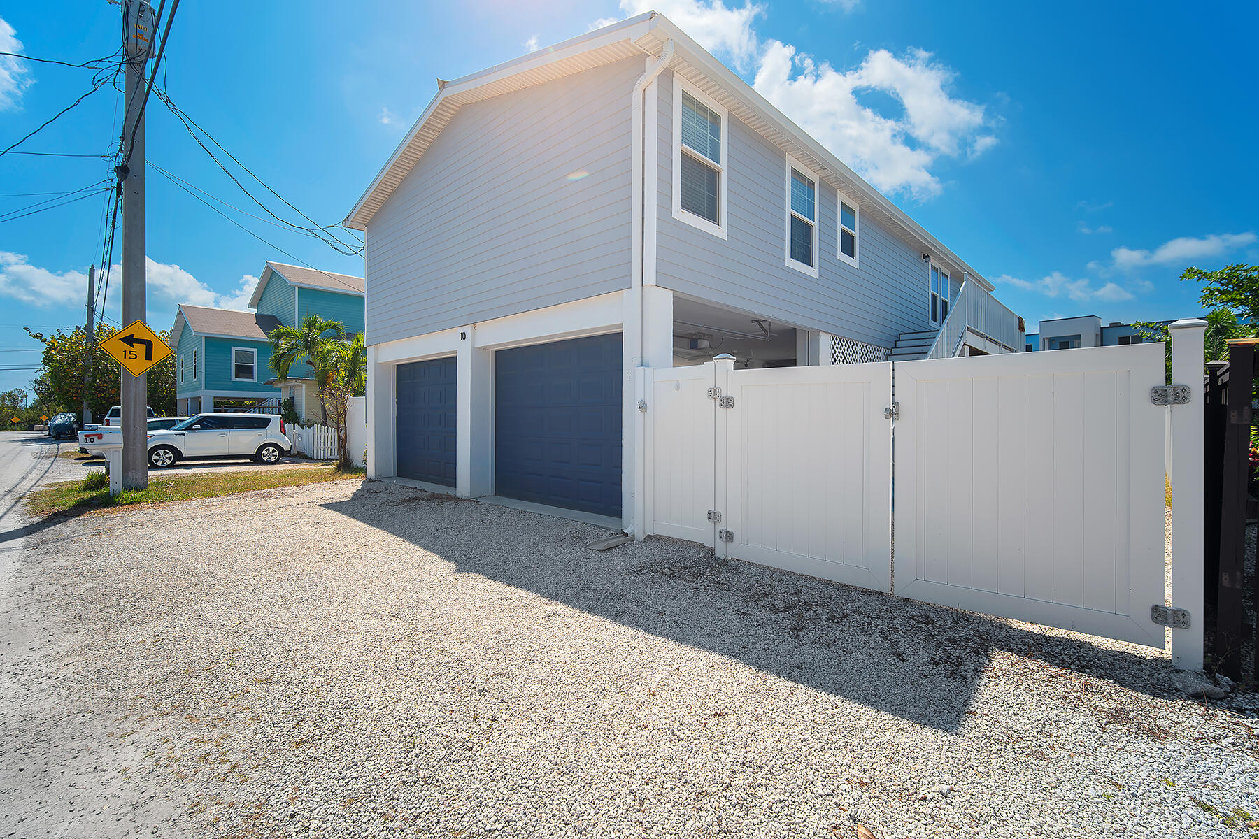 a backyard of a house with seating space