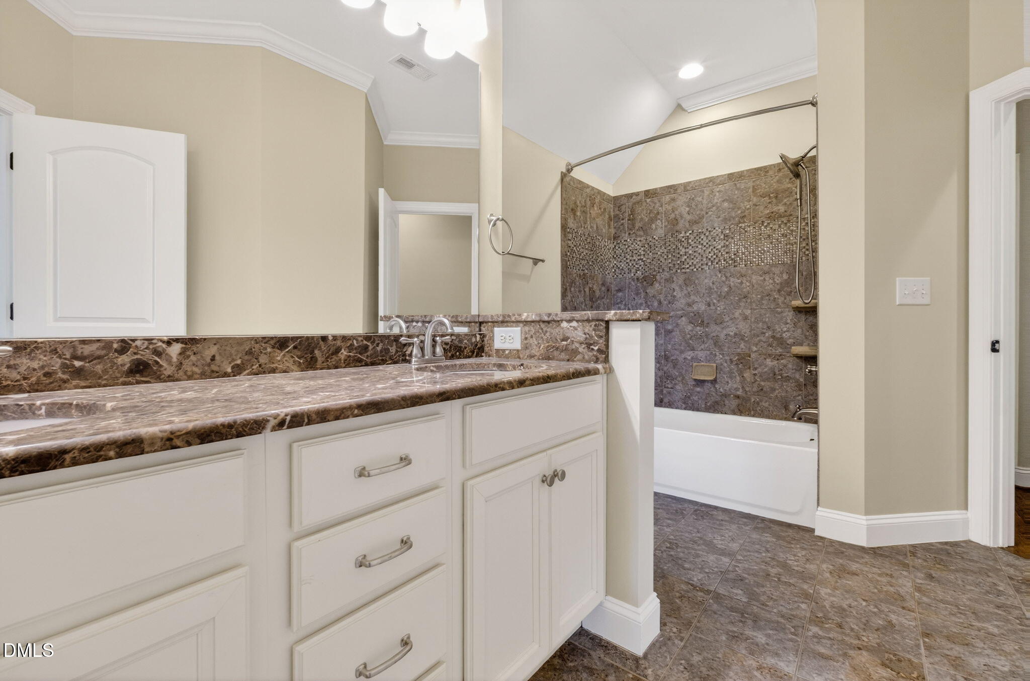 2700 Eastern Star Circle Rolesville, NC 27571 - Photo 53 of 75 a bathroom with a granite countertop sink two mirror and shower