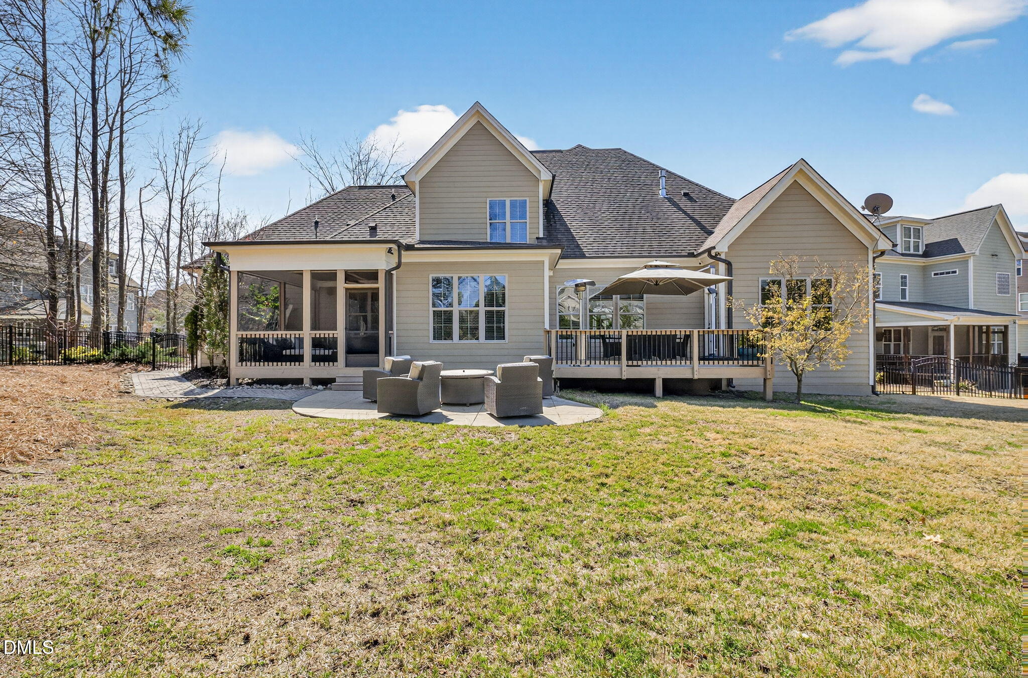 2700 Eastern Star Circle Rolesville, NC 27571 - Photo 63 of 75 a front view of a house with a yard patio and fire pit