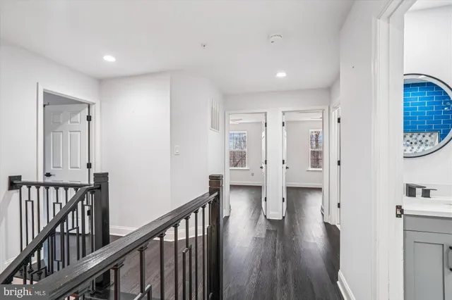 a view of a park with swings and slides