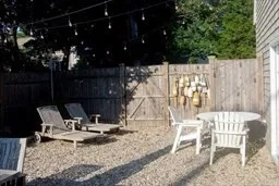 a view of outdoor space with seating space