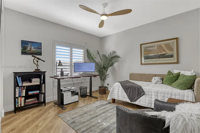 a bedroom with furniture and a couch