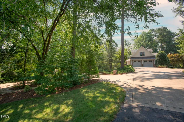 a view of a back yard with green space