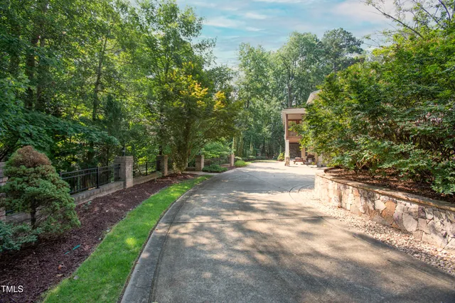 a view of a bench in a garden