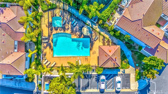 a view of a big house with a mountain