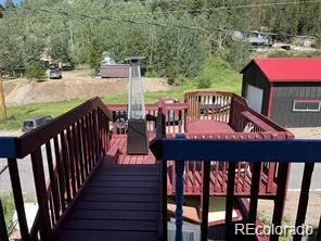 a view of street with an outdoor seating