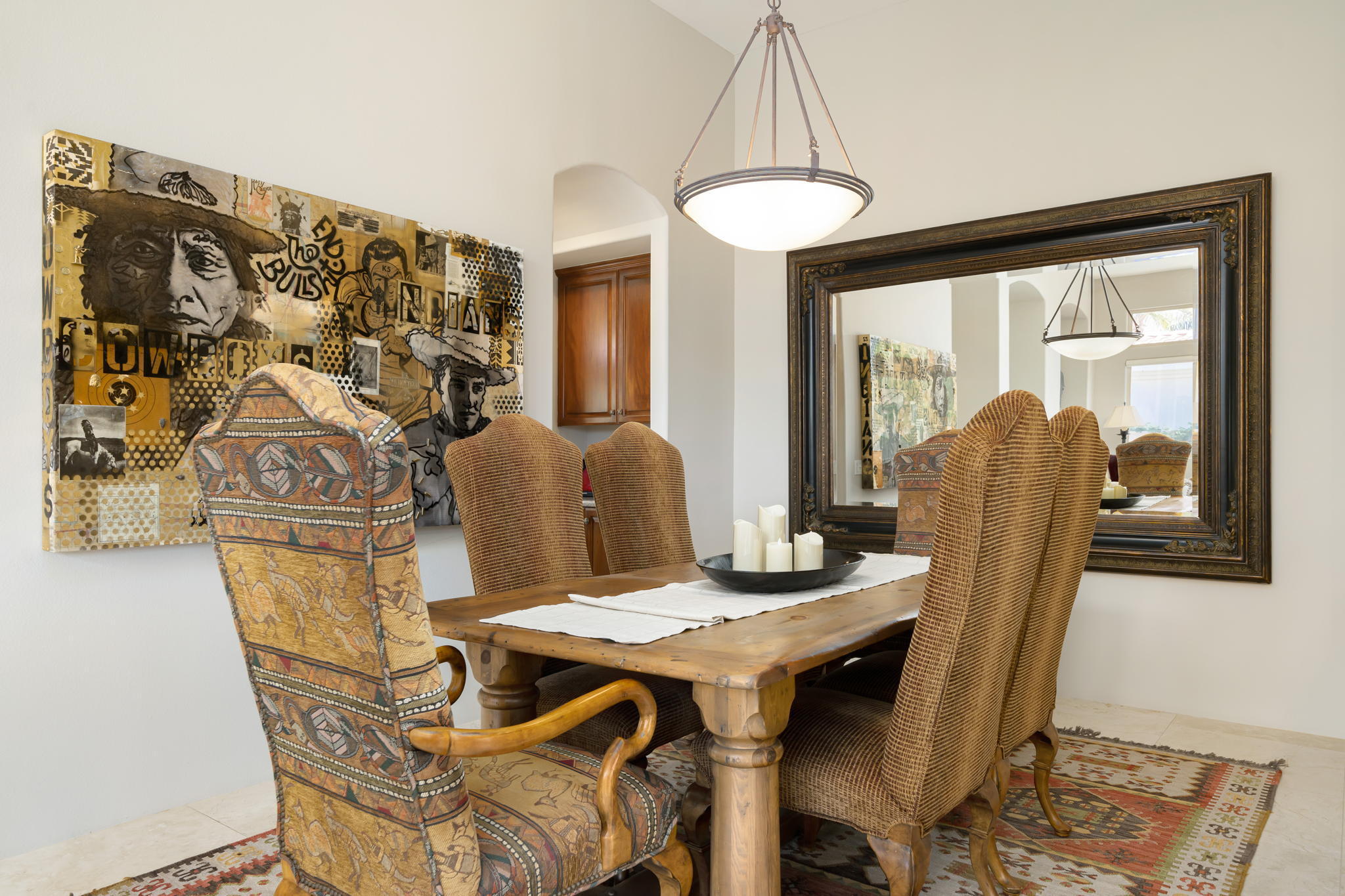 57355 Interlachen La Quinta, CA 92253 - Photo 6 of 35 a view of a dining room with furniture and chandelier
