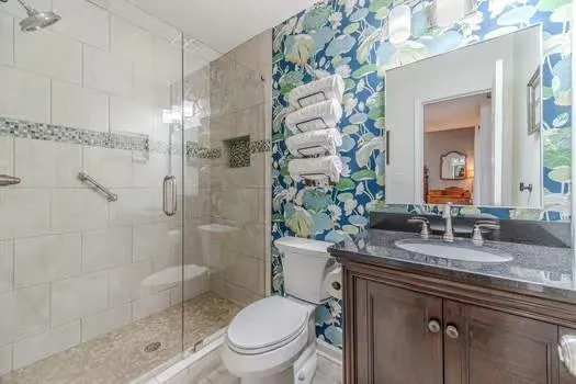 a view of backyard with green space