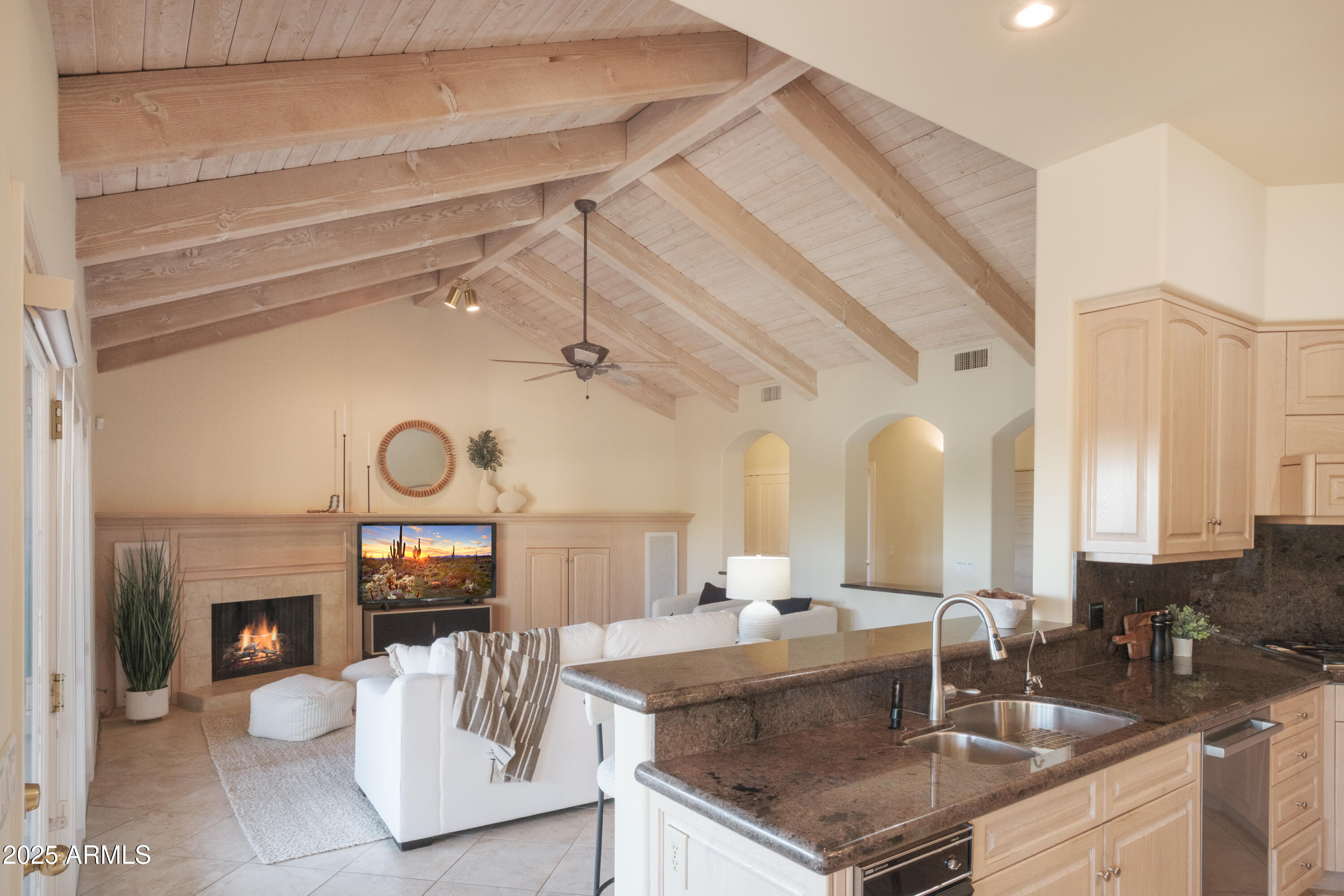 5921 East Leisure Lane Carefree, AZ 85377 - Photo 39 of 49 Kitchen to Family Room
