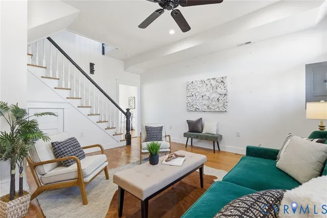 a living room with furniture