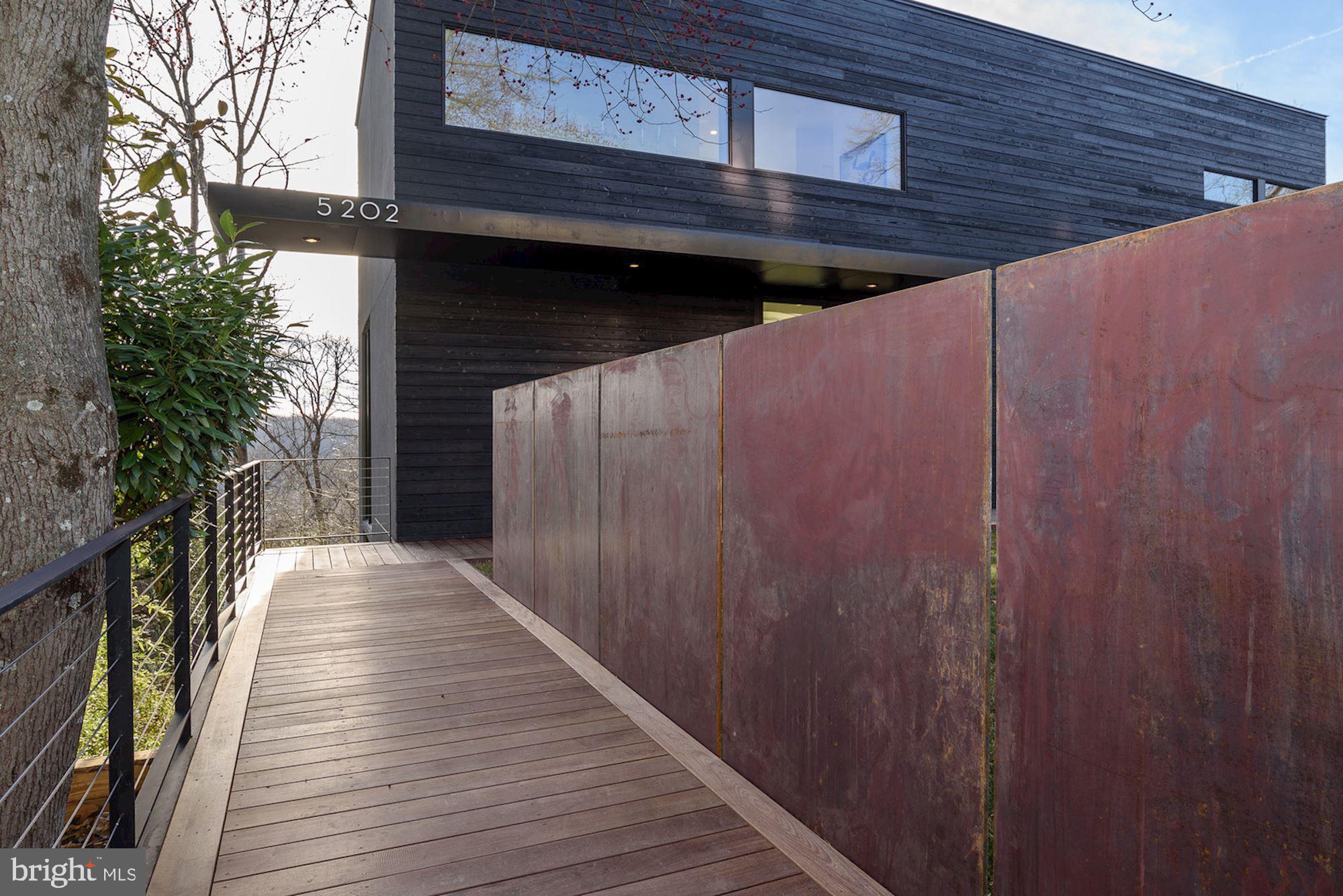 5202 Wyoming Road Bethesda, MD 20816 - Photo 3 of 40 Front Entry with Corten Steel Partitions