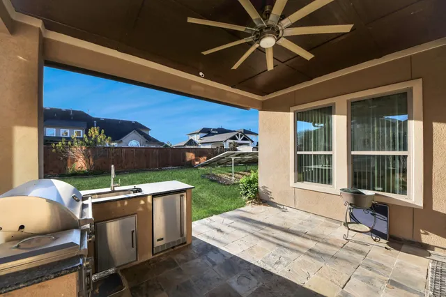 a outdoor space with seating