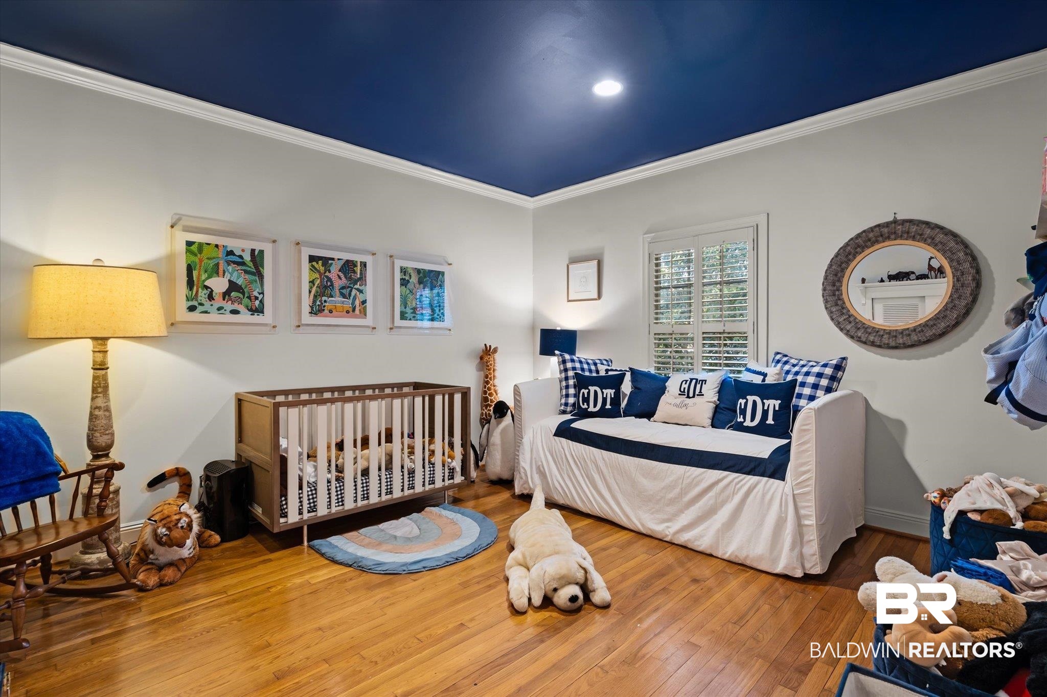 143 Myrtlewood Lane Mobile, AL 36608 - Photo 29 of 55 Bedroom featuring crown molding, baseboards, and wood-type flooring