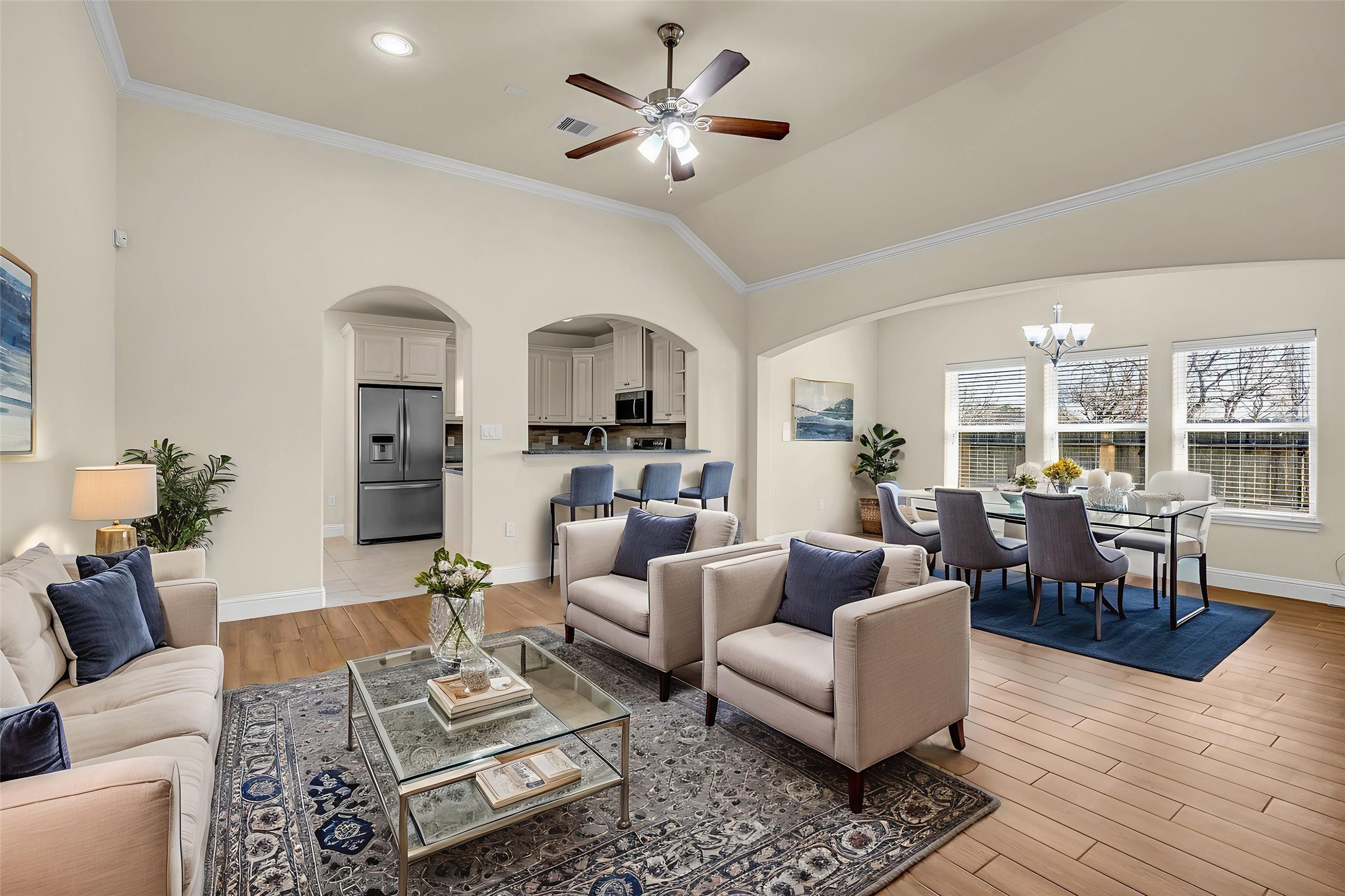 323 Texas Avenue Arcola, TX 77583 - Photo 4 of 27 a living room with furniture and kitchen view