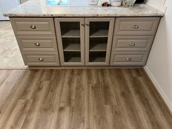 a view of a storage area with cabinets