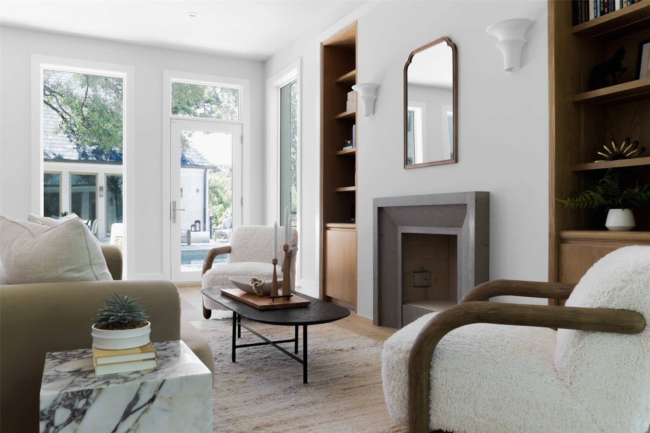 3614 Murillo Circle Austin, TX 78703 - Photo 35 of 40 a living room with furniture and a fireplace
